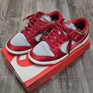 Nike Red and Silver Low Top Sneakers